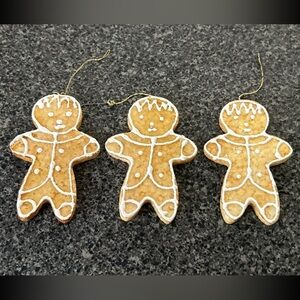Festive Gingerbread Man Ornaments - Brown and White